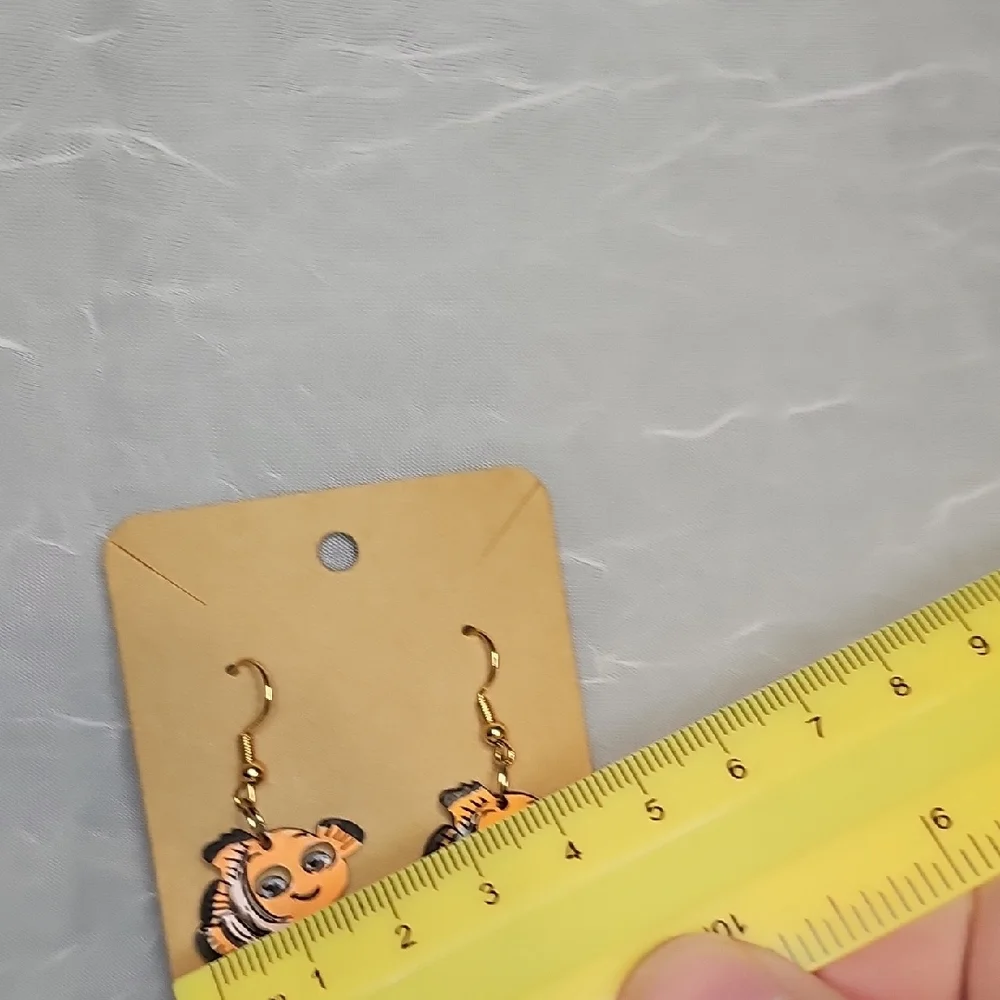 Handmade Fish Earrings - Orange and Black